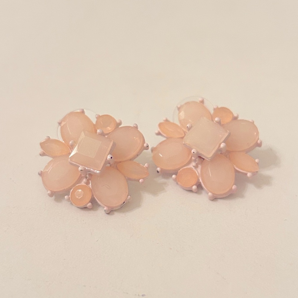 Pink Gemstone Statement Earrings